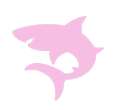 Pink shark icon